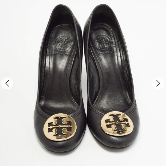 Tory Burch Sally Wedge Pumps – Black Leather – Size 6 - Picture 8 of 9